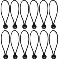 12 Pcs Black Tarpaulin Bungees Balls Tarp Bungee Cord for Banner, Tarpaulins, Pavilions, Tents, Tent Bungee Hooks, Tarpaulin Holder, Flag Poles