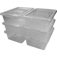FACILITYS - Paquete de 6 cajas de plástico de 10 litros - Almacenamiento práctico y apilable