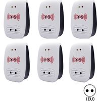 6 Pack Ultrasonic Pest Repellent, Indoor Electronic Ultrasonic Pest Repeller for Insects, Mosquitoes, Mice, Ants, Cockroaches - (Upgraded, European standard plug)