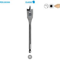 MECHE PLATE ACIER WS QUEUE 6 PANS D.14 BOIS