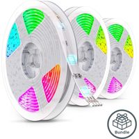 15m Ruban LED RVB lumineux LED Strip Bande lumineuse Bande lumière Chaîne lumineuse 3x5m dimmable 5050 SMD