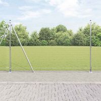 vidaXL Clôture en fil soudé avec base en béton 10 x 1,6 m Argenté