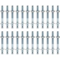 24 Pièces Cheville Charge Lourde, Boulons Ancrage M8 x 80 mm, Cheville Beton Galvanisés, Chevilles à Béton, Ancrages à Béton pour Bétons