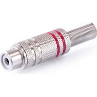 Connettore Rca Femmina Nichelato Rosso segnale 10.591nr