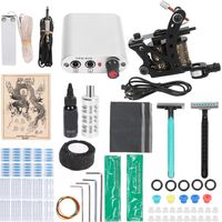 Liner Coil Tattoo Machine Set Power Supply Clip Cord Repair Cream Tattoo Kit for Beginner (90‑265V)US Plug