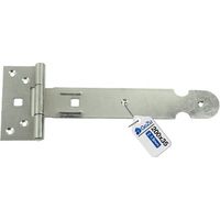 Charnière réglable galvanoplastie argentée avec plaque de fixation – Pour portail extérieur lourd – Charnière en T à crochet 200 x 35 mm – Fixation robuste pour porte et clôture – Charnière réglable/C