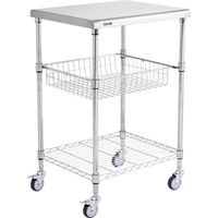 VEVOR Carro de Almacenamiento de Cocina de 3 Niveles 61x50,8x67,6 cm 213,2 kg