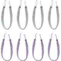 Pairs Hand Braided Curtain Tie Back, Buckle Holdback Drapery Curtain Tiebacks, 8 Rope Belt Curtain Tie Curtain Tiebacks