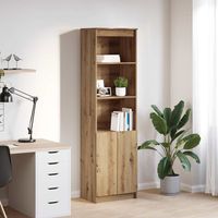 Vidaxl – Buffet haut chêne artisanal 50x35x180 cm – Bois d'ingénierie durable – 5 étagères – Capacité de charge 60 kg