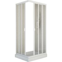 Box Doccia Angolare 2 Ante Scorrevoli in Acrilico 2,2 mm H185 cm Dorini Bianco 70x70 cm