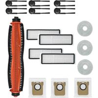 17 Zubehörteile für den Xiaomi Mijia M40S/OV31CN Staubsauger: Hauptwalze, Seitenbürste, HEPA-Filter, Reinigungstuch und Staubbeutel.