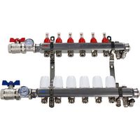 Collecteur INOX 1" PCBT - 12 départs mâle 3/4’’ raccords Eurocône