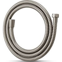 1 - Flexible Douche - Tuyau Douche - Protection Anti-Torsion - Acier Inoxydable et Laiton - Pour Salle de Bains et Nettoyage - Nickel Brossé - 200cm