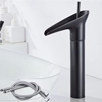 Bathroom tap antique brass, waterfall basin mixer high tap washbasin retro gold, single lever basin mixer for washbasin bathroom