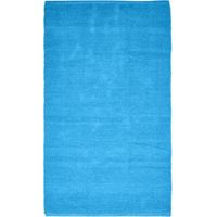 HOMESCAPES Chenille Plain Cotton Extra Large Rug Blue, 110 x 170 cm - Blue