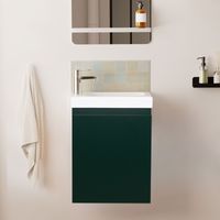 Mob-In – Meuble lave-mains suspendu 41 cm – Vasque en céramique réversible – Montage facile – Gain de place – Pour petits espaces