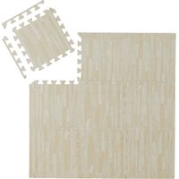 Suelo Goma Estilo Madera, Esterilla Fitness, Puzle 27 Piezas sin BPA, Máquinas Gimnasio, Colchoneta 2,55 m², Blanco
