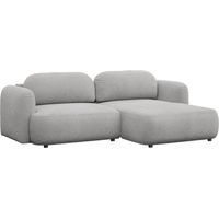 Selsey Tvoya – Canapé d'angle convertible, angle à droite, boucle gris clair