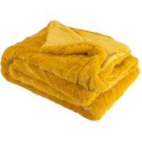SACASA - Couverture plaid jaune 130x160cm MINNOR
