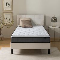 Zinus Materasso Singolo Tight Top 80x190 cm - 80x190 a molle insacchettate Ortopedico - Materasso ibrido con 3 cm di schiuma confortevole - Altezza 25 cm - Comfort Ergonomico - Certificato OEKO-TEX