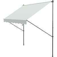 Toldo retráctil con manivela 300x175x210-310 cm protección UV40+ crema