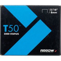 Arrow A505 T50 Staples 8mm (5/16in) (Pack 5000, 4 x 1250) ARRT50516