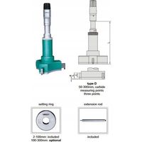 Micromètre trois points insize modèle précision 125 à 150 mm 0.005 mm