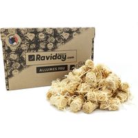 Allume-Feu (x170) en laine et cire de bois - 100% naturel - Marque Française - Raviday