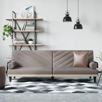 Canapé-lit Canapé fixe Canapé convertible avec accoudoirs taupe tissu 89993