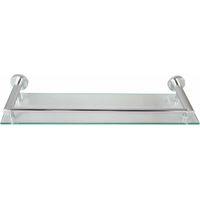Tablte pour Salle Bain - Murale, en Trempé Aluminium Verre, Largeur 40 cm, Matériel Mone Inclus, Argenté - Éère pour Salle Bain