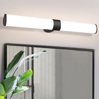 GBLY LED Spiegelleuchte Bad Spiegellampe - Wandlampe Badezimmer Schwarz 8W Badleuchte Wand Wasserdicht IP44 Wandleuchte Neutralweiß 4000K Badlampe 60CM schminklicht für Badschrank Schminktisch