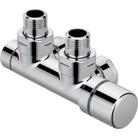 Zehnder - Eckarmatur Set P, 1/2, mit Bedienkopf rechts, Zulauf rechts, Abstand 50 mm, Chrom 839058