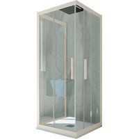 3-seitige Duschkabine 75x75x75 Klarglas Champagne Kolors Trio