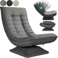 Casaria – Fauteuil de relaxation rembourré pivotable 360° – Dossier réglable 5 positions – Capacité de charge 150kg – Housse en polyester – Dimensions 60x107x87cm