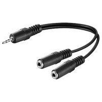 Microconnect AUDLR02 cable de audio 0,2 m 3,5mm 2 x 3.5mm Negro