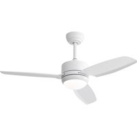 46 Zoll (116 cm) weißer LED-Deckenventilator mit leisem Gleichstrommotor, 3 ABS-Flügeln, 6 Geschwindigkeiten und Sommer-Winter-Umschaltfunktion