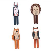 Lot de 4 crochets magnétiques en forme d'animal pour réfrigérateur, tableau blanc et toute surface magnétique (couleurs mélangées)