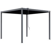PRIMEYARD Pergola 3x3 m Pfosten und Lamellendach aus Stahl - anthrazitfarbene Terrassenüberdachung