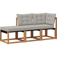 vidaXL Canapés modulaires d'extérieur 3 Pièce Gris Naturel et Clair