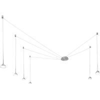 Suspension Led Isabella 48W 3000K Dimmable D 350 Cm Aluminium Satiné - Métal Lustré Aux Formes Variables