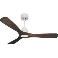 Tenerife Ring - Super destratificateur et ventilateur DC 132 cm Blanc pales bois sombre sans Lumière 25 à 35 m²