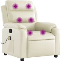 Fauteuil de massage inclinable en similicuir beige