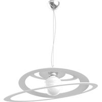 Lampadario moderno metallo top light bungee 1197 s50 e27 led lampada soffitto, finitura metallo bianco