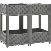 Hochbeet,Blumenkasten,Pflanzkasten Balkon, Terrasse, Garten 80x40x71 cm Polypropylen VMEC429475 BonneVie