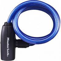 Master Lock – Câble antivol 1,8 m x 8 mm – Acier torsadé avec revêtement vinyle – Mécanisme de verrouillage à goupilles – 2 clés incluses