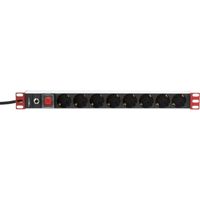 Techly Multiprise PDU Rack 1U Noir et Rouge 8 Sorties