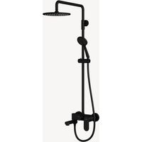 Columna redonda negra para ducha y bañera - Léon