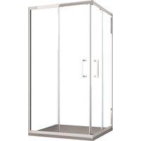 Box doccia due lati apertura scorrevole trasparente h195 6mm anticalcare adry, seleziona misura 75x90