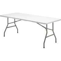 Mesa Plegable Rectangular HDPE 244x76x74 cm. Color Blanco
