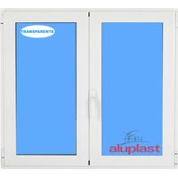 Ventana PVC 1200x1200 Blanca 2 Hojas Oscilobatiente Vidrio Transparente